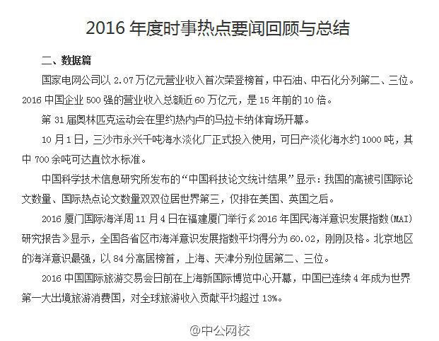 最近新闻大事回顾，2016年，2016年重大新闻事件回顾