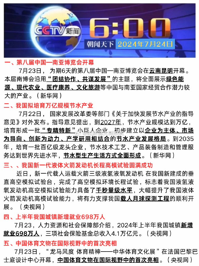 最近七天新闻大事